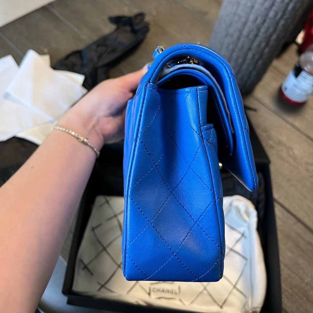 Chanel Electric Blue Medium Double Flap Bag - Picture 9 of 13